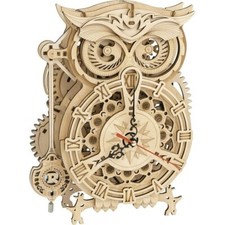 Puzzle 3D Bois Hibou Horloge Pendule Mécanique Auto Assemblage