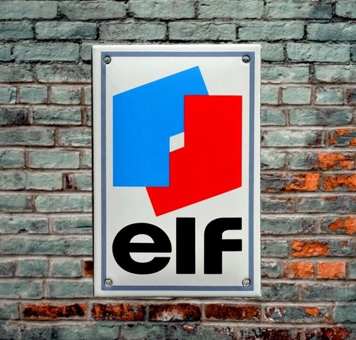 Plaque émaillée elf station - elf,