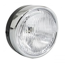 Phare avant rond Guia pour mobylette Peugeot 103 Ø140mm noir + casquette chromé