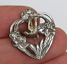 Broche ancienne Art Nouveau argent Antique vintage silver brooch moderniste