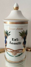 Antique French Porcelaines Limoges apothicaire Bocal Ext: Aconiti pot pharmacie 