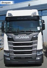 Visière + Blanc Lampes LED pour Scania Neuf Gen Rs Série 2017+ Fumé Ombre Camion