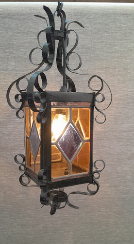 Ancien lustre lanterne fer - lustre,