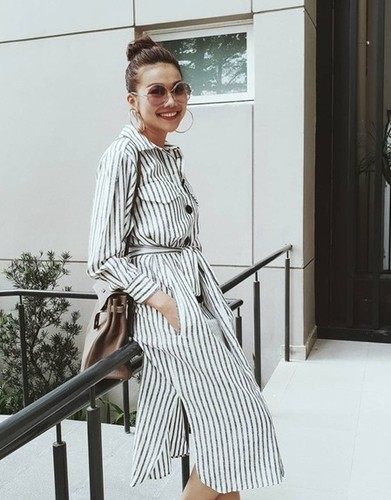 Zara striped dress with - with, bow