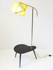SUPERBE LAMPADAIRE TABLETTE ROGNON PALETTE TRIPODE 1950 VINTAGE 50's FLOOR LAMP