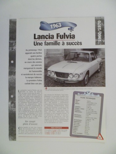 Carte fiche auto lancia - fiche,