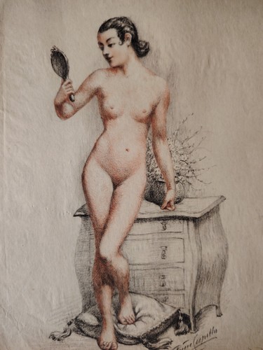 Dessin modèle nue - dessin, féminin