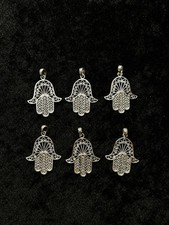 Lot 6 pendentifs Hamsa Argent