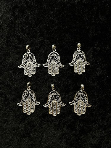 Lot pendentifs hamsa argent - lot,
