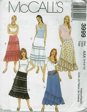 3999 PATRON" McCALL'S 4 CREATIONS  JUPE A VOLANTS POP TAILLE 36 AU 46