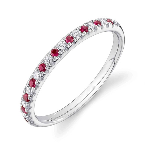 14k blanc rubis diamant - 14k,