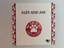 Alex And Ani Mon Chat Est Valentin Bracelet Argent Brillant Étiquette Boîte Card