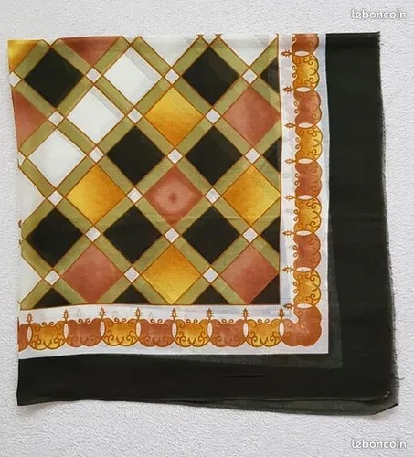 Foulard carré vert - , à