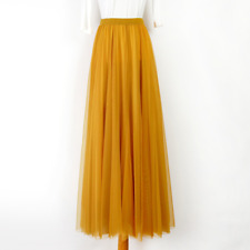 Femme Long Maille Jupe Haute Tulle Superposé Tutu Maxi Pur Plissé Balançoire