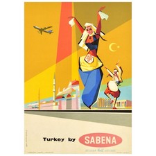 Affiche poster sabena - affiche,