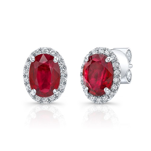 Rubis diamant ovale clou - diamant,
