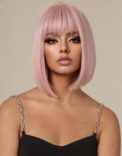 Perruque synthétique rose - perruque,