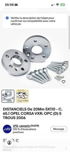 Distanciels 20mm 5x110 - distanciels,