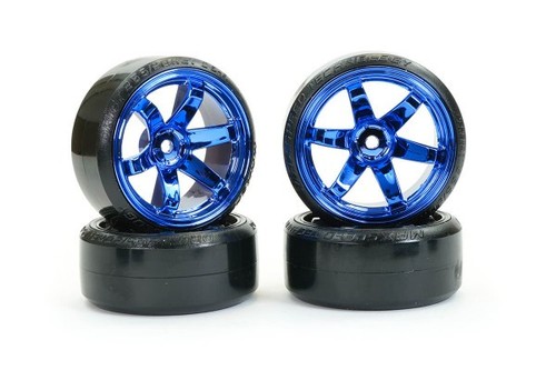 Roues drift chrome - , bleu