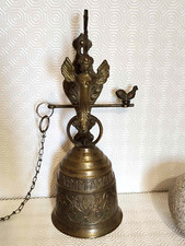 cloche murale ancienne bronze ange vintage 1930