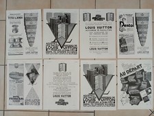 15 publicités De Presse Papier Malle Valise LV 1931 / 1932 Art Deco 38x28 cm