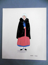 ANJOU ANGERS planche au POCHOIR / Aline KEIM costume régional 1930 MODE