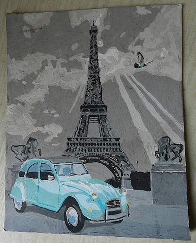 Tableau vintage 2cv citroën - vintage,