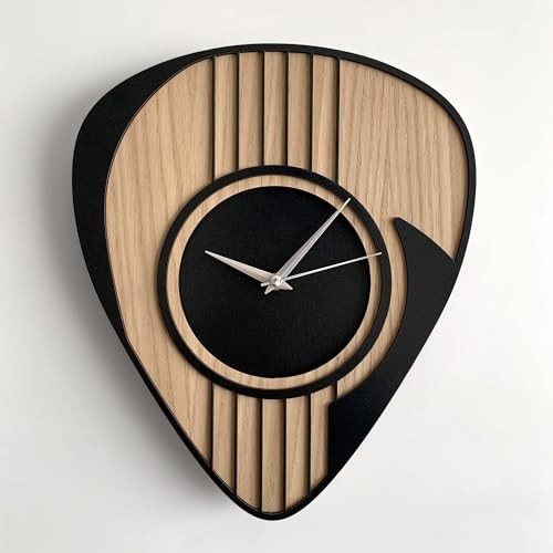 Wooden guitar clock - wooden,