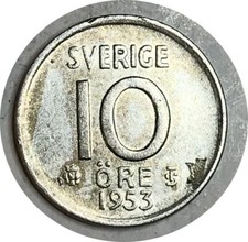 Sweden 1953 • 10 ore • KM# 823 • XF* silver • (CB-8936) Suède
