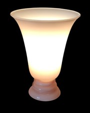 Ancienne Lampe à Poser Vasque Opaline Rose Pâle Style Art Déco/