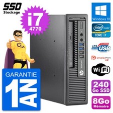 Mini PC HP EliteDesk 800 G1 USDT Intel i7-4770 RAM 8Go SSD 240Go Windows 10 Wifi