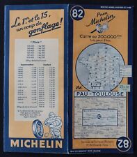 Carte MICHELIN 82 PAU TOULOUSE 1946 Guide Bibendum pneu tyre map
