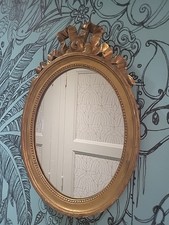 Ancien Miroir Bois Et Stuc Doré Louis XVI Marie Antoinette