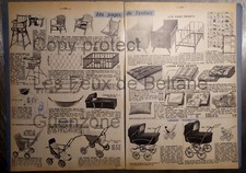 Enfant landau poussette mobilier lit berceau 2 pages publicité 1961