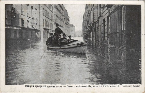 Cpa inondations 1910 paris rue - inondations,