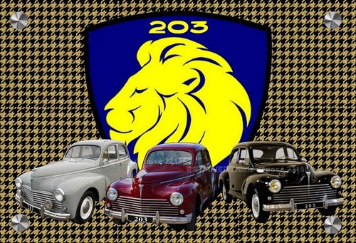 Plaque peugeot 203 berline - plaque,