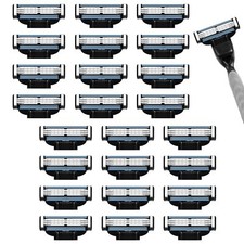 Mach 3 Lames Rasoir Rasage 24 Pièces Lame De Rasoir à Trois Couches Mach 3 Bl...