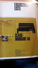 Claas presse MARKANT 60 : catalogue pièces 1982
