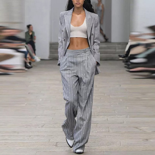 Tailleur complet femme gris - tailleur,