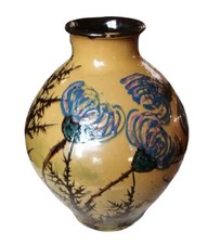Ancien Grand Vase Art Déco Emile Simonod Poterie de Savoie/Terre Cuite Vernissée