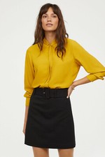 H&M Crêpe Chemisier Moutarde