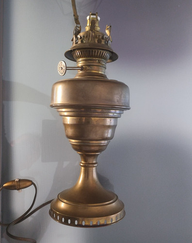 Lampe pétrole laiton - pétrole,