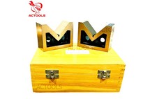 Ensemble de 2 blocs en V en fonte, 10 x 4 x 7,5 cm, bloc en V sans pince ACTOOLS