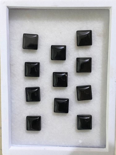 Onyx noir carré cabochons - onyx,