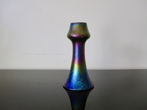 Ancien vase verre irisé - ancien, en