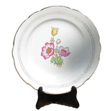 Plat assiette Digoin Sarreguemines Pompadour liseré doré à défaut ø 28 cm