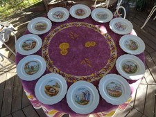 12 Assiette à Dessert Terre de Fer Saint Amand et Hamage 12 Mois de l Année 20cm