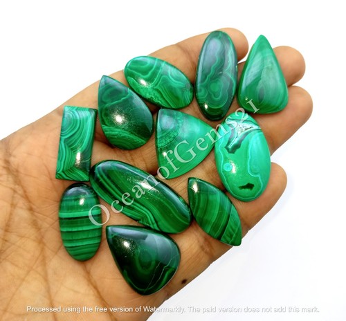 Cabochon malachite verte - cabochon, en