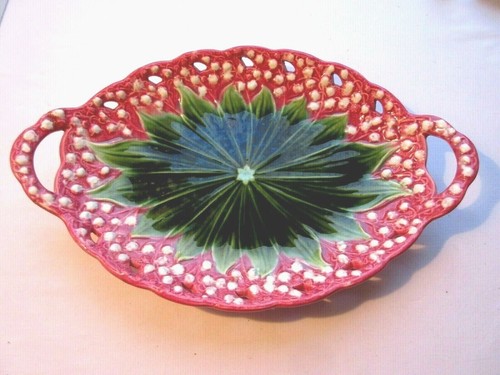 Rare plat barbotine - plat, ovale,