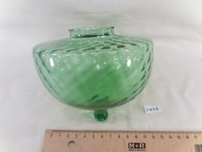 ancien réservoir nu ou toupie en verre vert de lampe à pétrole Ø 13,5 cm (DH29)